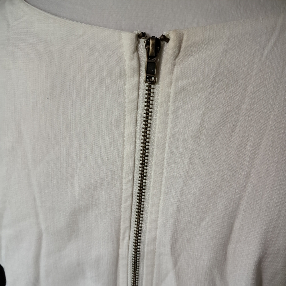 Embroidered Geometric Cotton Shift Midi Dress - Picture 5 of 7